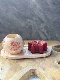 Aberto Design Christmas Candle Set6 Rojo y Blanco